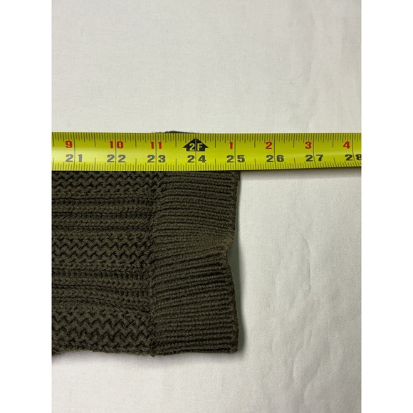 Eddie Bauer Mens XXL Tall Olive Green Ribbed Knit Cotton Crewneck Sweater - Picture 6 of 6